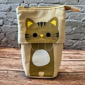 Angoo Telescopic pen pencil crochet hook holder carrier lip gloss cat themed